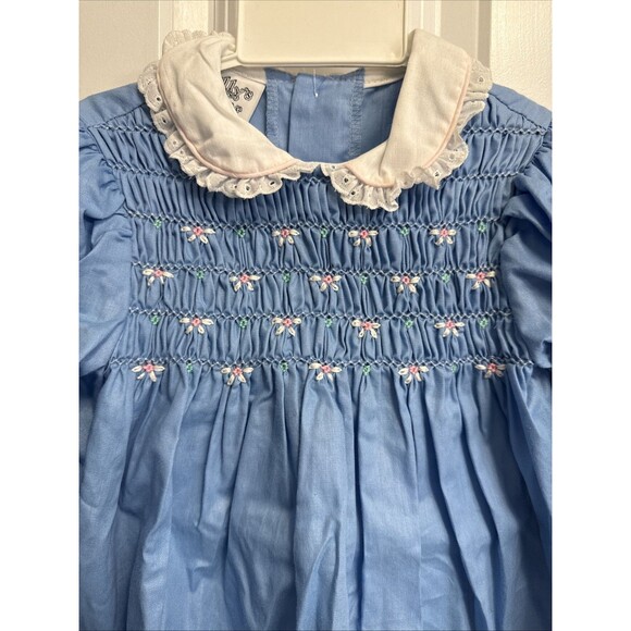 Polly Flinders Other - Polly Flinders Brand Blue Long-sleeve Smocked Dress Size 3T Great For Spring